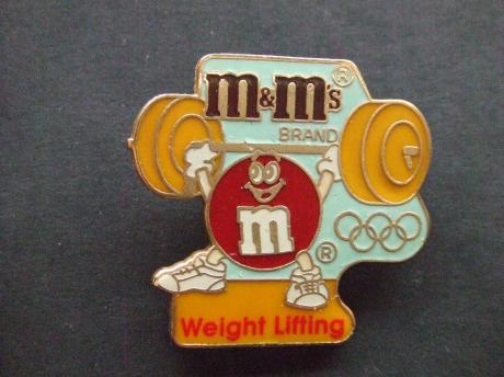 Olympische spelen sponsor M&M's gewichtheffen